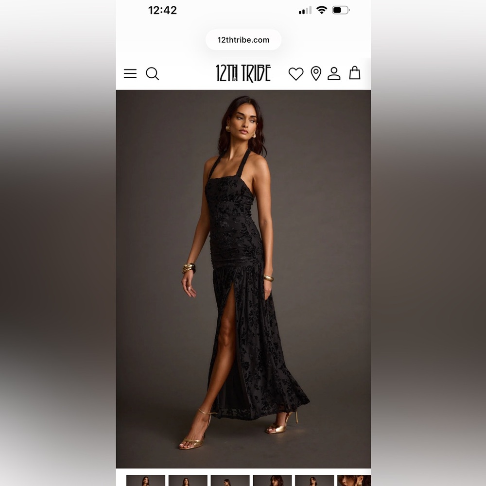 12th Tribe Black Velvet Dress